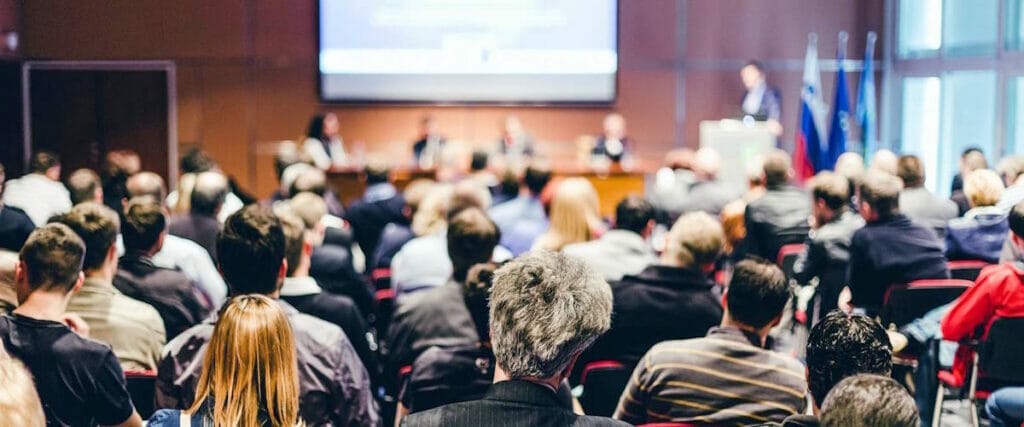 Business Conference and Presentation. Audience at the conference hall.